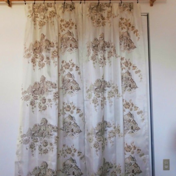 Vtg Fiberglass Curtains Raised Velvet 46 x 78 - Picture 1 of 12
